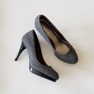 CHRISTIAN SIRIANO GRAY WOOL PLATFORM HEEL